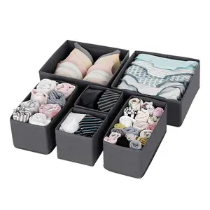 Organisateur de sous-vêtements, grand tiroir, diviseur de placard de commode, organisateur de vêtements, soutien-gorge, chaussettes, cravate, boîte de rangement pliable