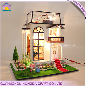 Casa de Muñecas <span class=keywords><strong>en</strong></span> Miniatura con Diseño Nuevo, Iluminación y Muebles, Hecha a Mano con Luz y Herramientas, Manualidades de <span class=keywords><strong>Madera</strong></span> de Balsa - Product Image 3