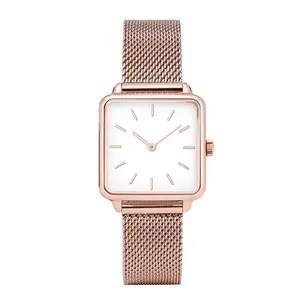 Amazon Top Seller Alta calidad y asequible minimalista vintage Relojes de pulsera Relojes de mujer Diseño cuadrado Reloj Chica Moda