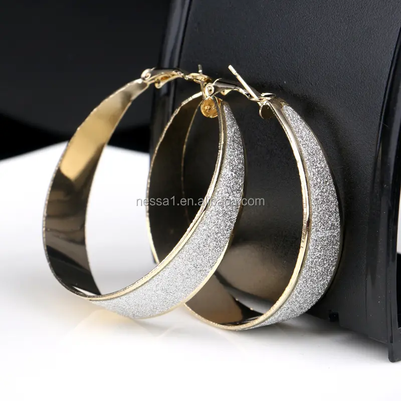 Fashion simple round design earrings Gold Color And Sliver Color wholesales JQ-004