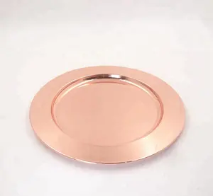 13inch Cheap price wholesale wedding stainless steel rose gold charger plates for wedding