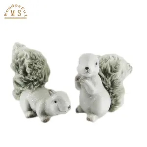 Autumn Ceramic Squirrel Table Decoration, Lovely hedgehog Home Decorative item, Smart Fox Animal Small pendant ornaments