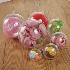 Bola de plástico acrílica para decoração, bola de plástico acrílica transparente barata para venda no atacado de natal bola de 3cm-20cm