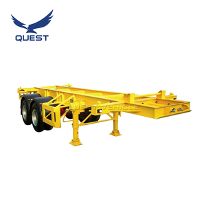 <span class=keywords><strong>Plataforma</strong></span> Semi <span class=keywords><strong>remolque</strong></span> contenedor <span class=keywords><strong>2</strong></span> <span class=keywords><strong>ejes</strong></span> 20ft esqueleto Semi <span class=keywords><strong>remolque</strong></span> contenedor utilizado en el puerto - Product Image 2