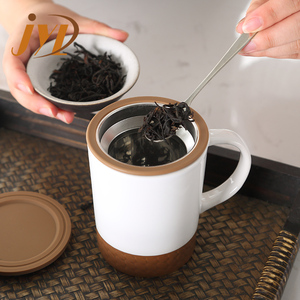Trung Quốc Nhà Sản Xuất Giá Rẻ Cá Nhân Hóa Chất Lượng Cao 350cc Trà Gốm Infuser Cup <span class=keywords><strong>Mug</strong></span> Với Silicone Nắp - Product Image 5