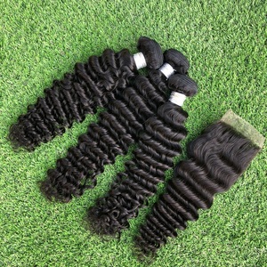 Limpio y apretado brasileño de la onda profunda del pelo de la Virgen humana popular estilo de moda - Product Image 4