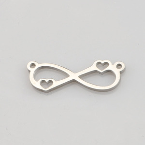 In Acciaio Inox Lucidato A Specchio Gioielli FAI DA TE 3 Colori Commerci All'ingrosso Amore Connettori Cuore Infinity <span class=keywords><strong>Charm</strong></span> per il Braccialetto Fare - Product Image 3