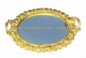 Plateau de service ovale en bois personnalisable au design de ferme Plateau en aluminium pour servir les aliments à la maison - Product Image 3