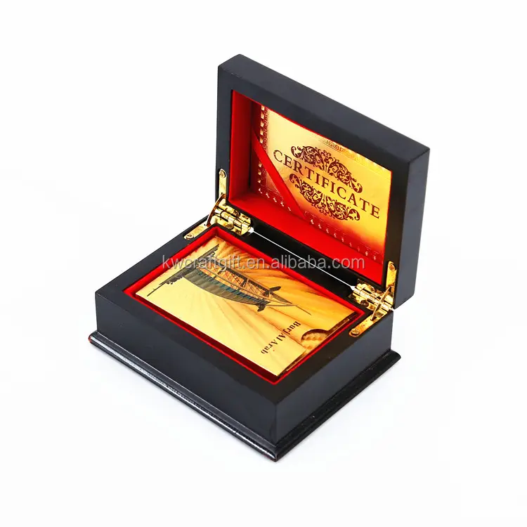 Custom Printing Gold Foil Playing Cards With Wooden Box High Quality Poker Cards