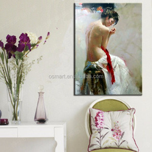 Hermosas chicas desnudas lienzo pintura al óleo hecha a mano mujer desnuda espalda impresión personaje para decoración de habitación chica desnuda pintura al óleo - Product Image 6