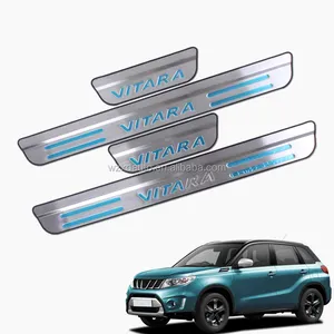 Accesorios para Suzuki Vitara, 2016, 2017, ABS, placa de umbral de desgaste de puerta cromada, 4 uds.