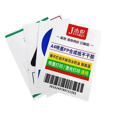 Étiquettes autocollantes transparentes A4, feuilles d'impression brillantes ou mates, pour imprimante à jet d'encre et Laser, PP