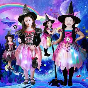 Hermoso disfraz elegante de brujas <span class=keywords><strong>para</strong></span> niños con luz Led <span class=keywords><strong>para</strong></span> niñas <span class=keywords><strong>Halloween</strong></span> - Product Image 4