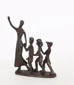 Figura de decoración para el hogar, estatua de bronce, familia feliz, escultura abstracta