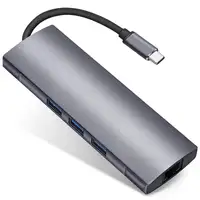8 in 1 Alüminyum Çok port adaptörü Tip C Combo macbook için Hub Pro USB C Hub HD Kadın (4 K) ethernet, SD/Mikro kart okuyucu