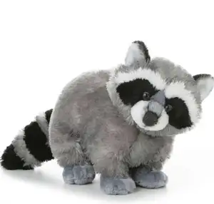 Mapache de juguete de peluche, animal de peluche, mapache con cola larga