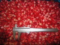 Fraises surgelées IQF en dés, petites, rouges, emballage en vrac de 10 kg, certifiées HACCP, origine CN pour l'exportation
