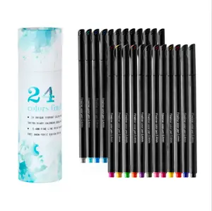 핫 세일 다채로운 디자인 Fineliner 펜 파인 라인 포인트 컬러 펜 아트 물 기반 모듬 잉크 드로잉 펜