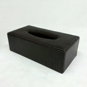 กล่องทิชชู่หนังพีวีซีทรงสี่เหลี่ยมผืนผ้าจระเข้สีทองดีไซน์ร่วมสมัยไม่เหมือนใคร - Product Image 4