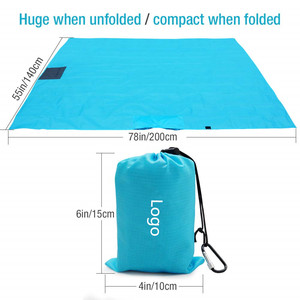 WOQI Tapis de pique-nique extérieur compact résistant au sable Poncho de pluie Grande couverture imperméable Couverture de sol Couverture de poche - Product Image 3