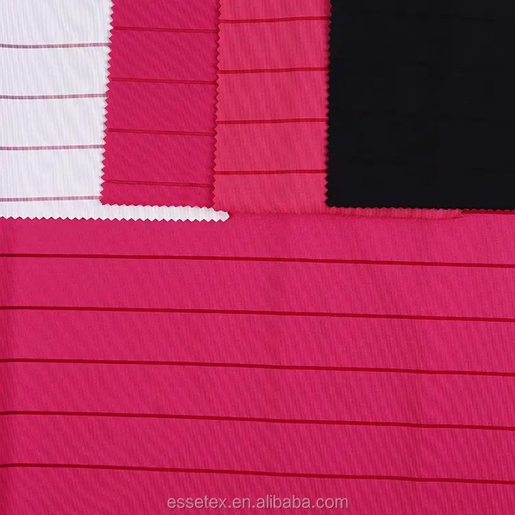 Single jersey spandex ausbrennen gestreiften gesponnen polyester stoff