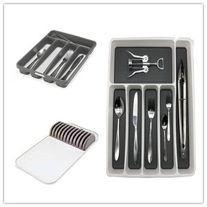 5 compartimento cubiertos organizador antideslizante bandeja de <span class=keywords><strong>cajón</strong></span> de la cocina - Product Image 3