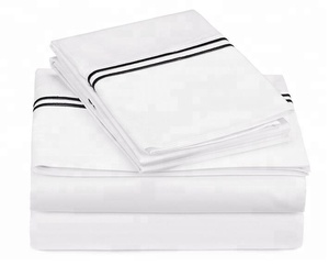 Customized Single <strong>Double</strong> Queen king Luxury Embroidered White Hotel Flat <strong>Sheet</strong> <strong>Bed</strong> <strong>Sheet</strong> <strong>Fitted</strong> <strong>Sheet</strong> Set for Wholesale - Product Image 4