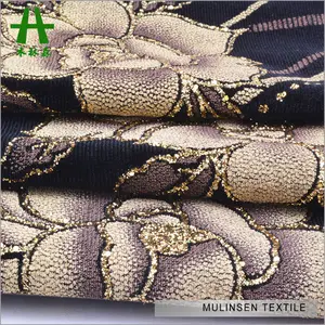 Mulin sen Textile Hot Stamp ing Goldfolie gedruckt Verschiedenes Fleece Crystal Velvet Fabric