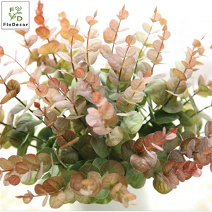 Feuilles vertes artificielles d'eucalyptus en plastique, 5 branches, décoration de fête de mariage et de noël - Product Image 4