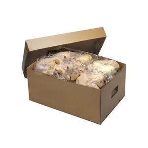 Su geçirmez oluklu cardoboard dondurulmuş tavuk kutusu mumlu kümes hayvanları kutusu