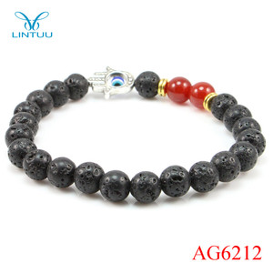 2016 Cuentas de Piedras <span class=keywords><strong>Hamsa</strong></span> Del Ojo Malvado de Granos Del Encanto de <span class=keywords><strong>la</strong></span> Pulsera De Piedra Elástico - Product Image 2