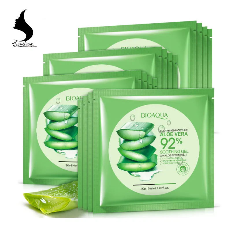 Bioaqua Aloë Vera 92% Roetvorming Gel Gezichtsmasker Collageen Anti-Aging Hydraterende Whitening Gezichtsmasker Gezichtsverzorging Sheet Masker