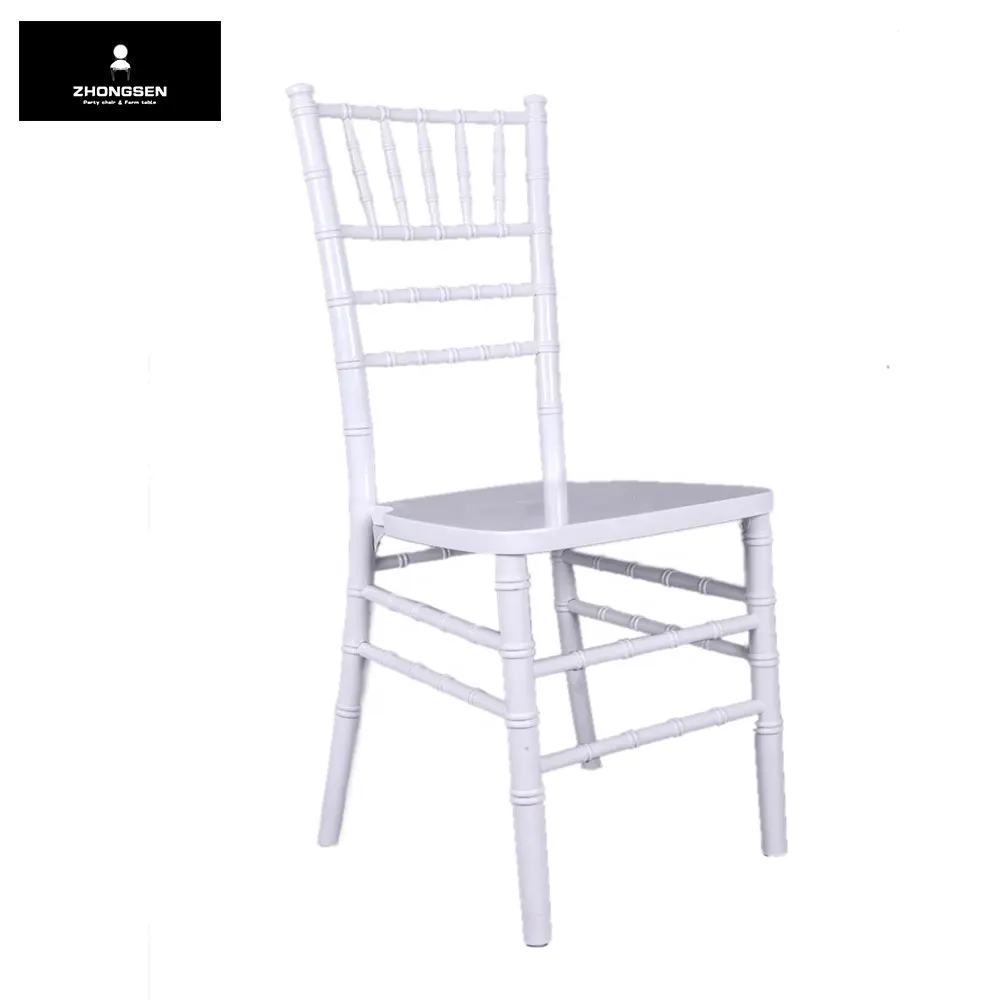 White Solid Wood Wedding Banquet Chiavari Chairs for Hotel Rental