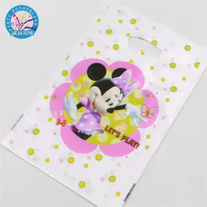 Ever-popular minnie print gift bag happy birthday party decoration candy bag child favor loot plastic bag