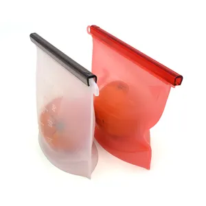 500/1000/1500ML BPA送料Ziplock Leakproof Reusable Silicone Food Fresh Storage BagカスタムLOGO