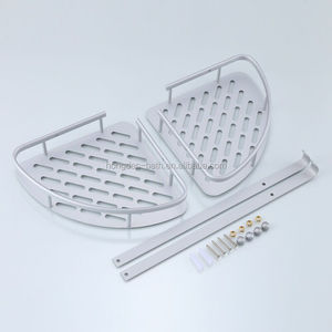 Hot Selling Modern Durable Space Aluminum 2-tier Shower <strong>Corner</strong> Basket Shelf <strong>Caddy</strong> for <strong>Bathroom</strong> and Kitchen - Product Image 4