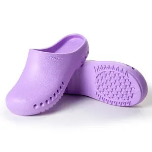 Anno-zapatos quirúrgicos de colores para mujer, zapatillas de laboratorio, zuecos ligeros con agujeros para sala de estar