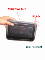 Boîte à déjeuner Bento en plastique à 1 compartiment pour la préparation des repas au micro-ondes, boîte de rangement des aliments populaire de 10 paquets