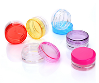 Contenants de beauté, petits pots cosmétiques en plastique, 5 grammes, pot à baume à lèvres, couvercles noirs