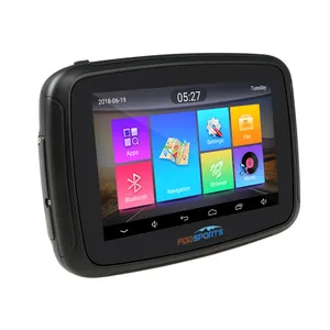 FODSPORTS Gps Sepeda Motor Android 6.0, Speedometer Navigator Sepeda Motor Gps Tahan Air IPX7 5 Inci 16G untuk Sepeda Motor