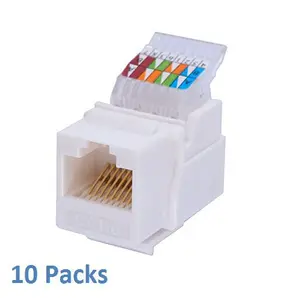 UTP RJ45 cat6 white keystone jack for patch panel