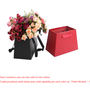 <span class=keywords><strong>Couleur</strong></span> unie papier portable trapézoïdale seau à fleurs boîte à fleurs - Product Image 2