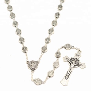 Artículos religiosos fabricantes santos católicos Benedicto cuentas de Rosario para hombres joyería de la aleación del cinc - Product Image 2