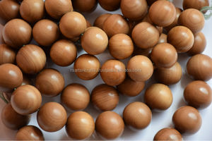 Cuentas de Oración Budistas Riddhi Siddhi de Madera de Sándalo, Forma Redonda, Color Marrón Dorado Oscuro, Estilo Tibetano - Product Image 2