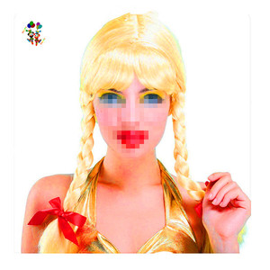 Trenzas de Cabello Rubias para el Oktoberfest, Cola de Caballo para Carnaval, Pelucas para Fiestas HPC-1377 - Product Image 1