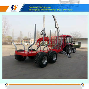 12 T hydraulique remorque forestière avec télescopique grue, log remorque avec grappin - Product Image 5
