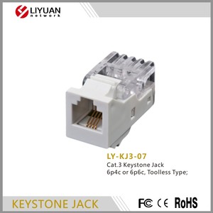 LY-KJ3-07 Transparent Couleur Cat3 Keystone <span class=keywords><strong>Jack</strong></span> UTP Lan Câble Connecter <span class=keywords><strong>Jack</strong></span> - Product Image 1