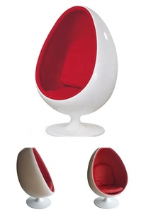 Kain Wol Putar Bentuk Oval, Kursi Santai Pod Telur untuk Kamar Tidur - Product Image 2