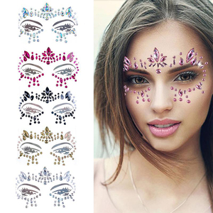 Haute qualité pas cher fête diamant autocollant paillettes bijoux <span class=keywords><strong>visage</strong></span> pour le maquillage - Product Image 1