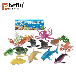 小海洋生物塑料玩具动物为儿童设置